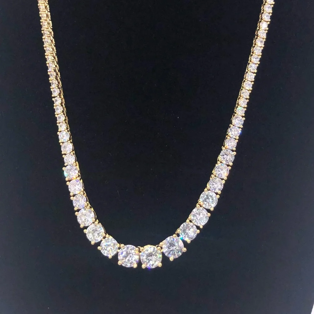 20ct Gradient Tennis Necklace - Picture 4 of 14